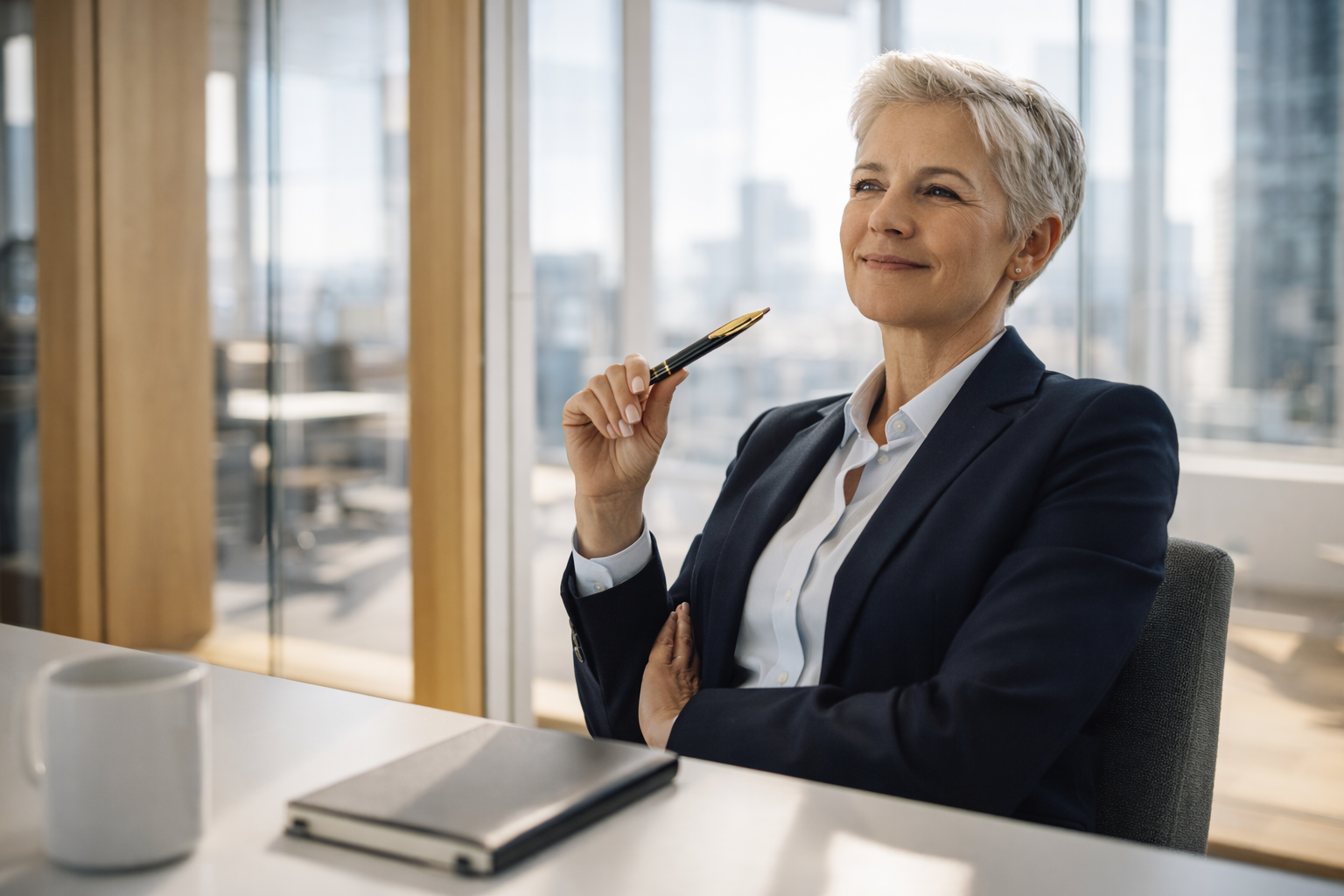 Stack of candidate resumes being reviewed with a structured rubric