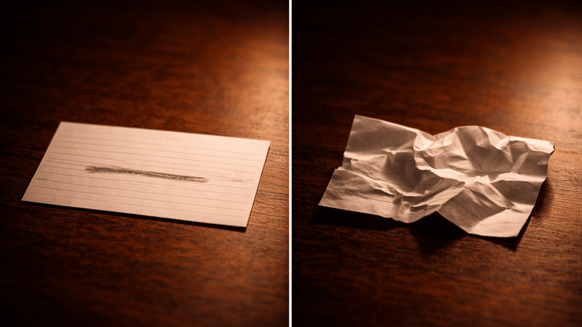 Executive reviewing conversation notes and post-meeting follow-up plan